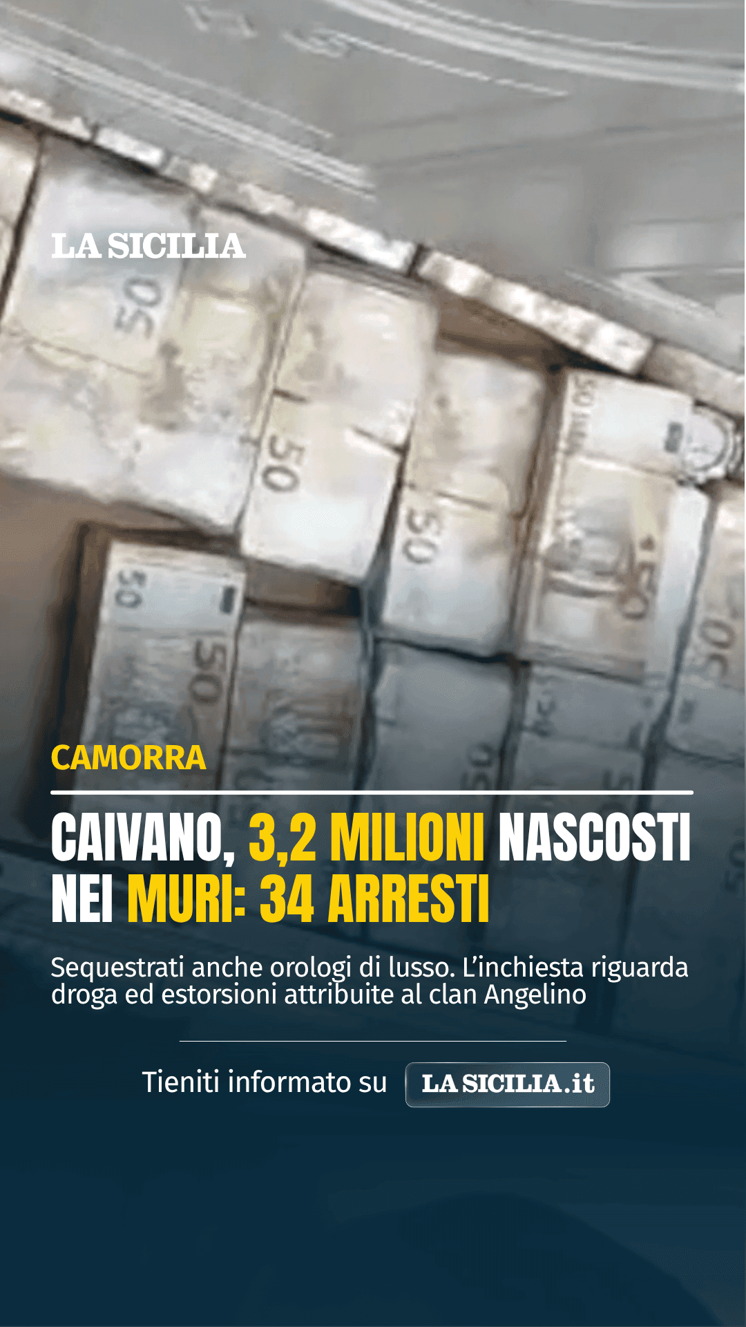 Oltre 3 milioni di euro in contanti nascosti nei muri di un appartamento insieme a orologi di lusso.