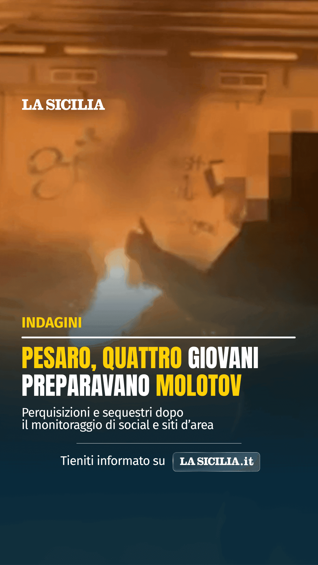 Pesaro, quattro giovani preparavano molotov